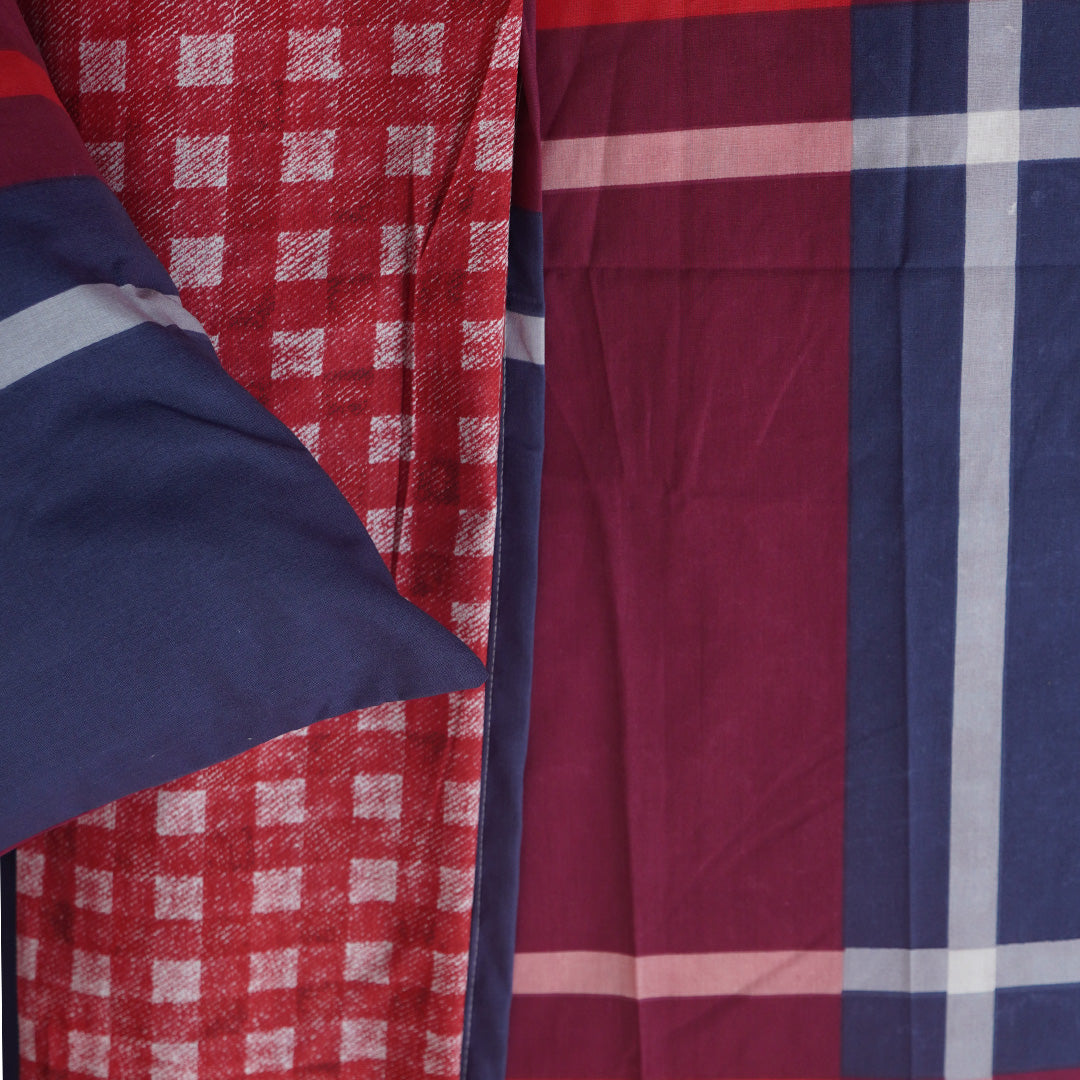 Check and Plaid Single Bedsheet Set