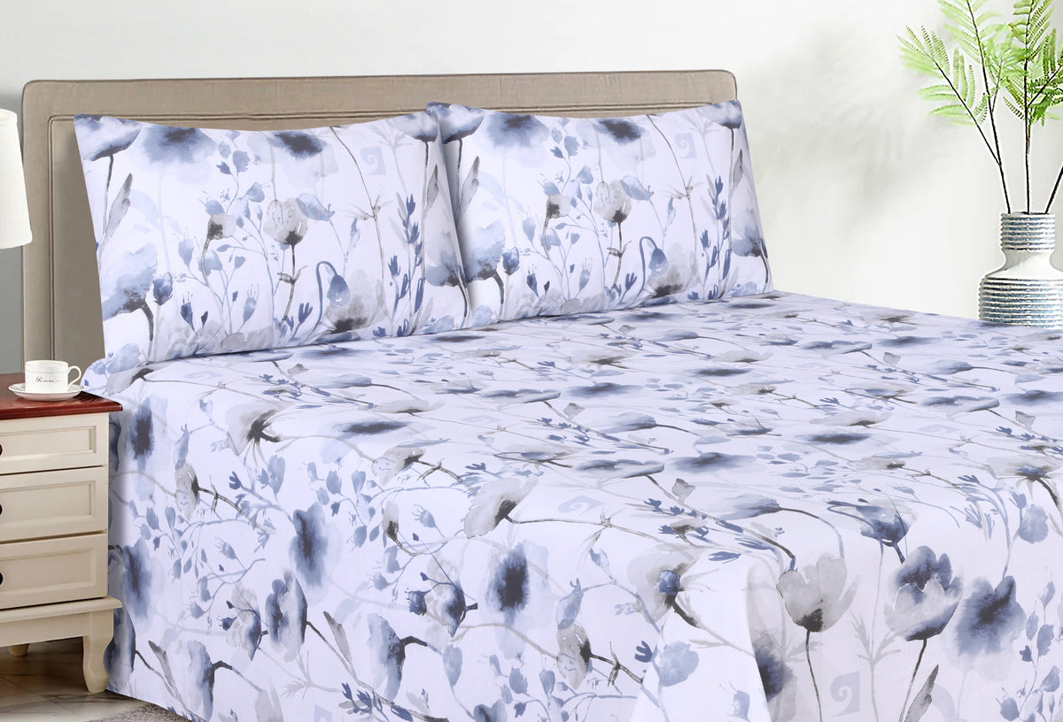 Ethereal Florals King Bedsheet Set