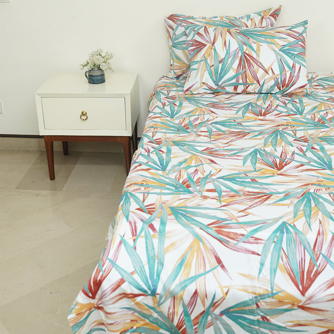 Tropical Sienna Cotton Sateen King Bedsheet Set