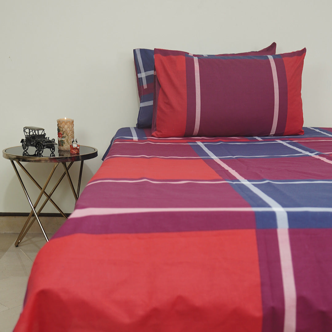 Check and Plaid Single Bedsheet Set