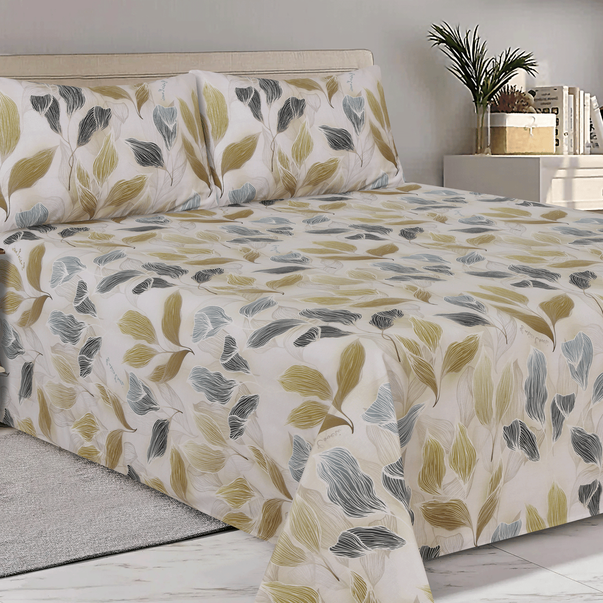 Golden Breeze King Bedsheet Set