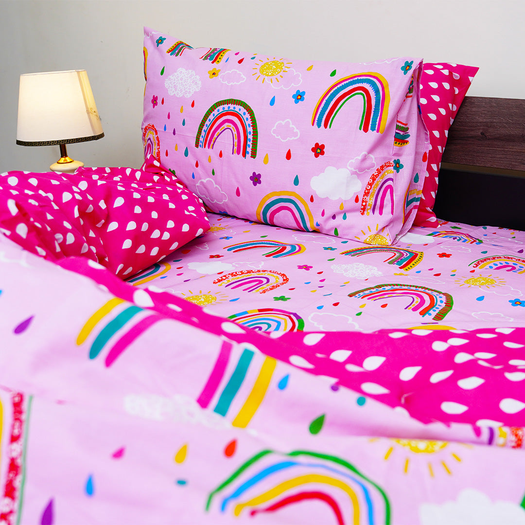 Rosy Elegance King Duvet Cover & Comforter Set