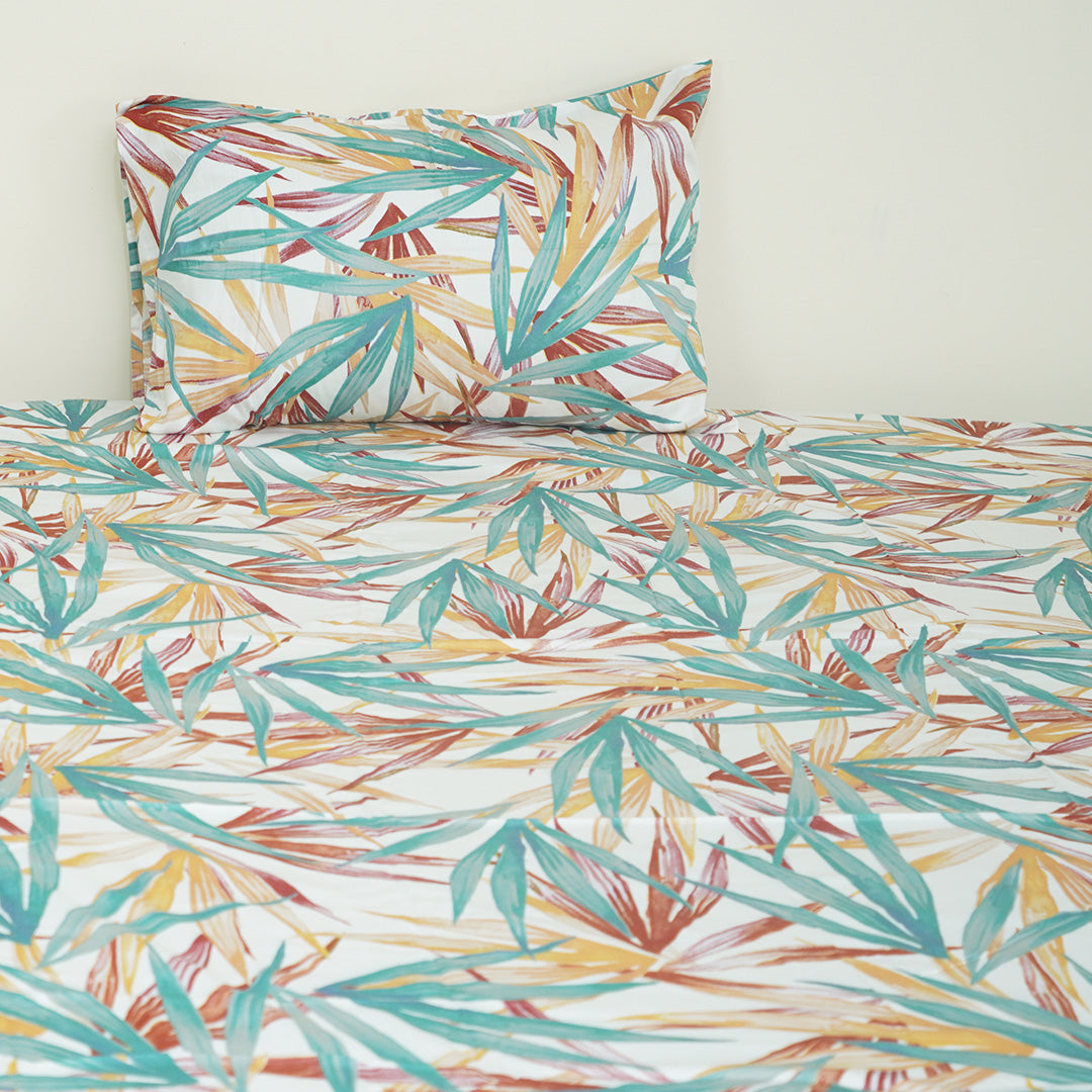 Tropical Sienna Cotton Sateen King Bedsheet Set