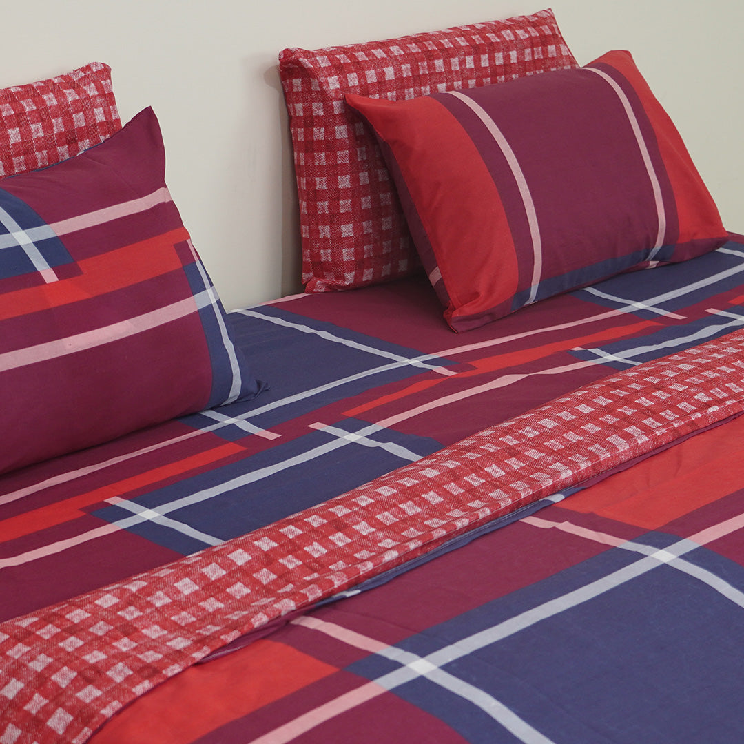 Check and Plaid Single Duvet Cover & Comforter Set