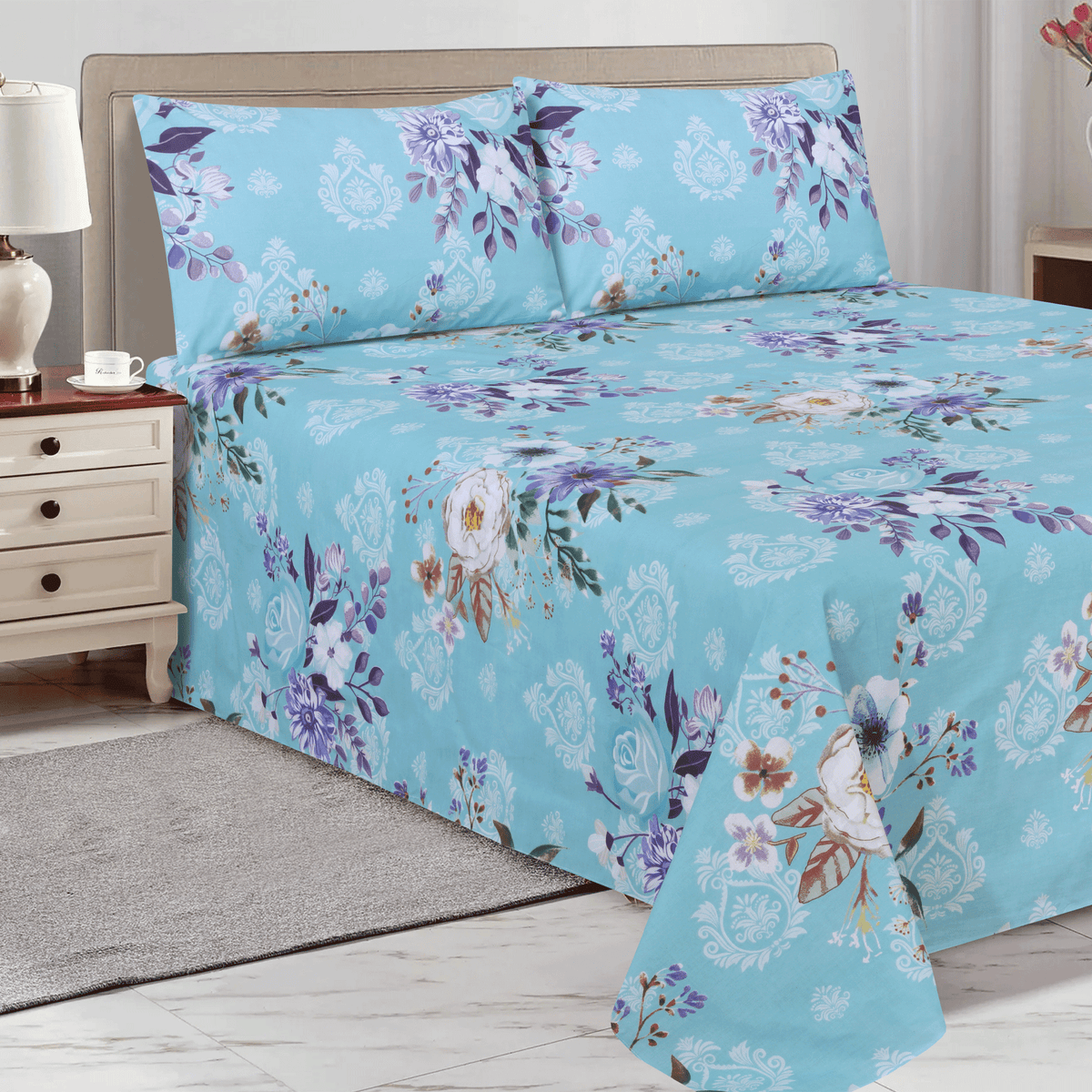 Floral Twilight King Bedsheet Set