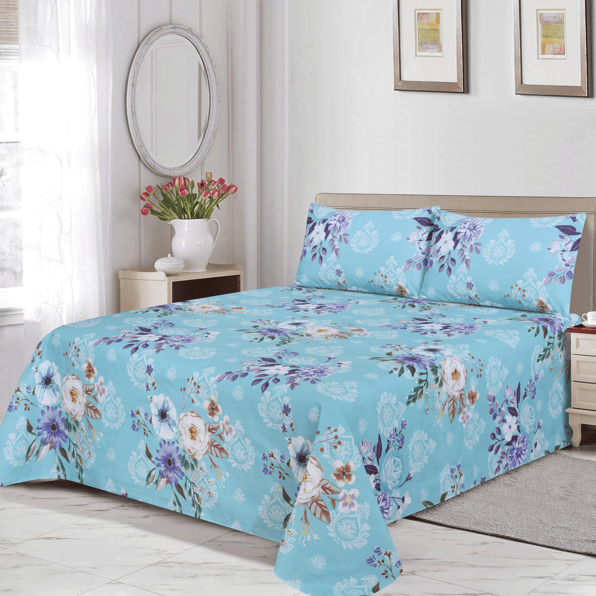 Floral Twilight King Bedsheet Set
