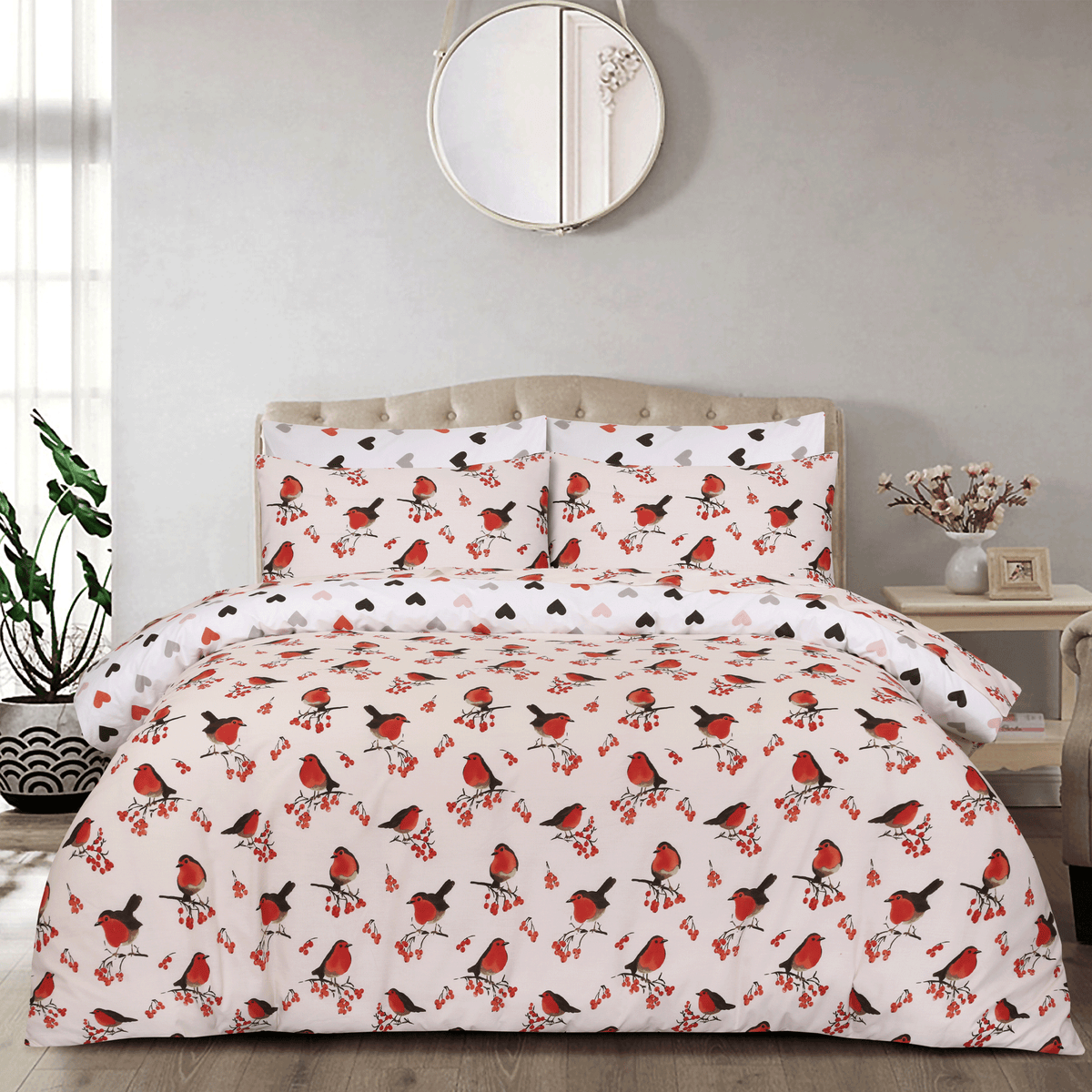 Chirping Charm King Bedsheet Set