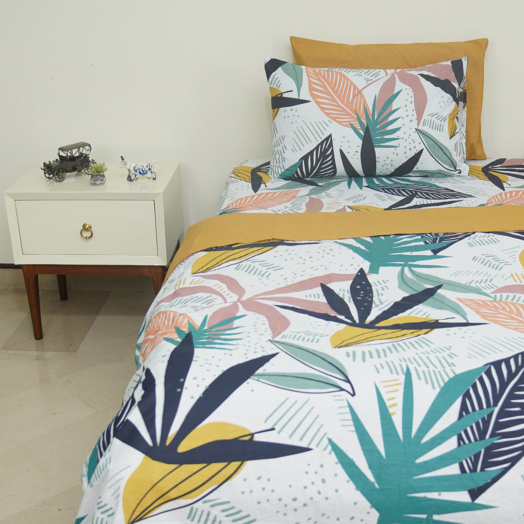 Leafy Galleria Single Duvet Cover & Comforter Set