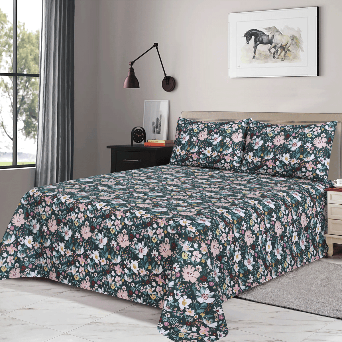 Floral Serenade Single Bedsheet Set