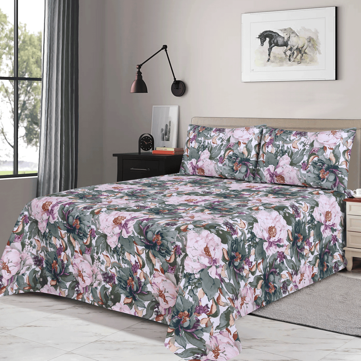 Pastel Rosewood King Bedsheet Set