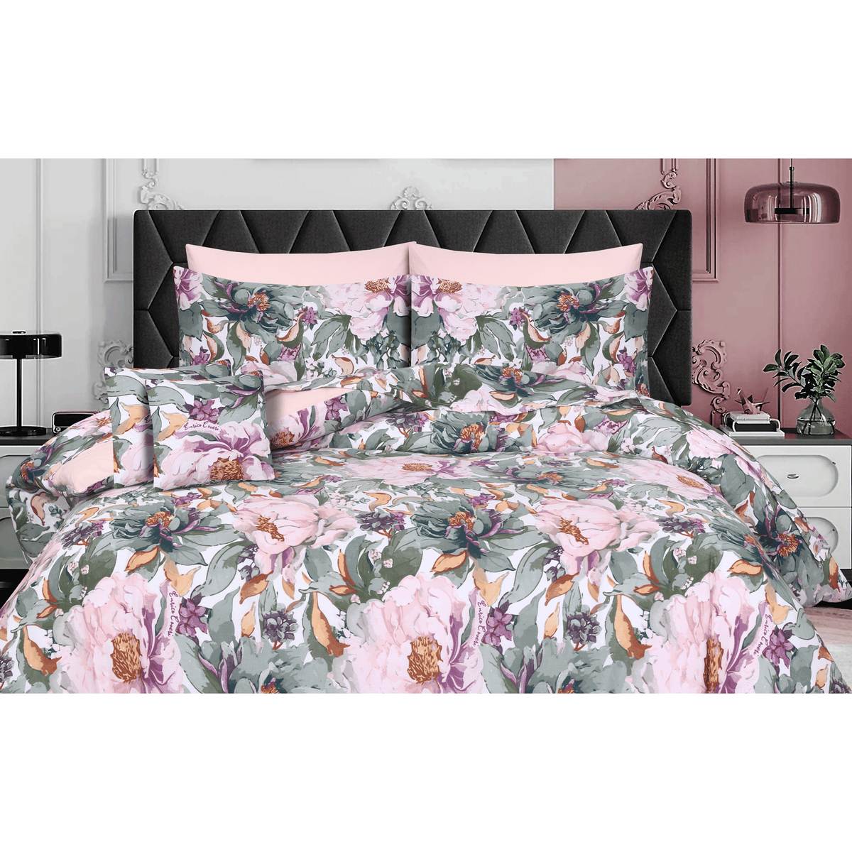 Pastel Rosewood King Duvet Cover & Comforter Set