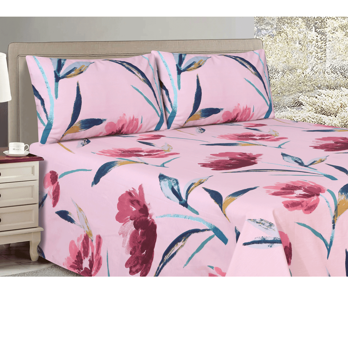 Pastel Rosette Single Bedsheet Set