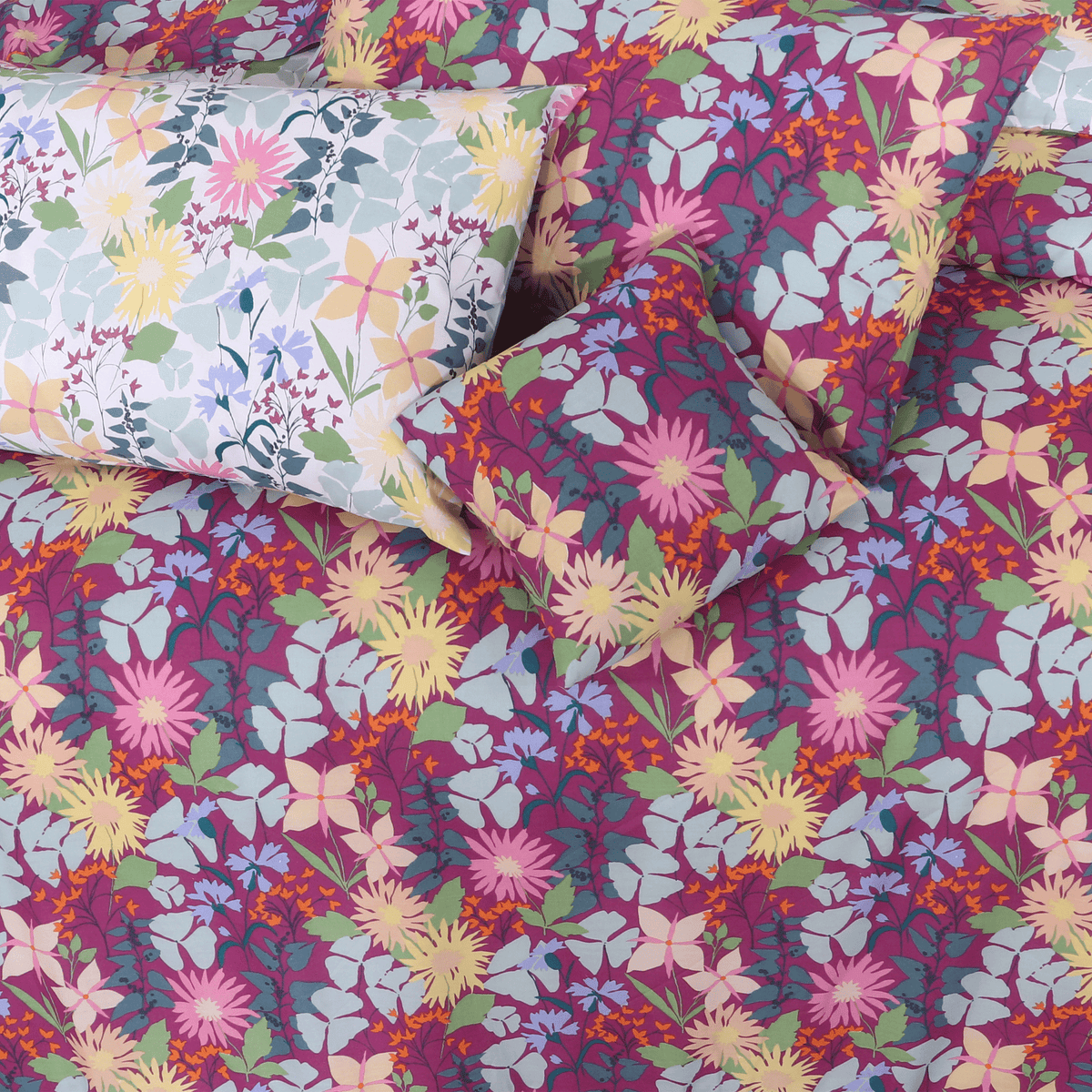 Fuchsia Bloom King Duvet Cover & Comforter Set