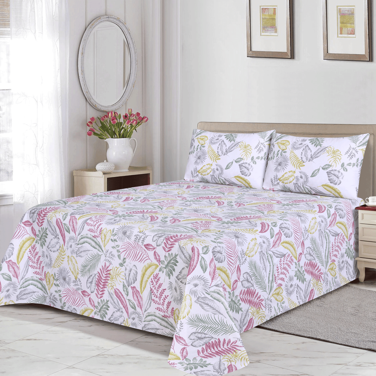 Regal Blossoms King Bedsheet Set