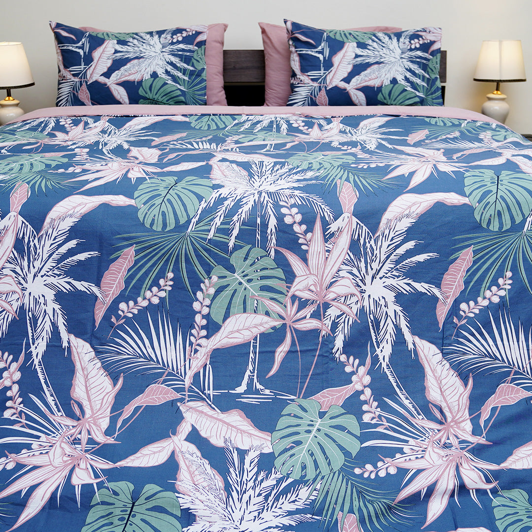 Blue Meadow Bloom King Duvet Cover & Comforter Set