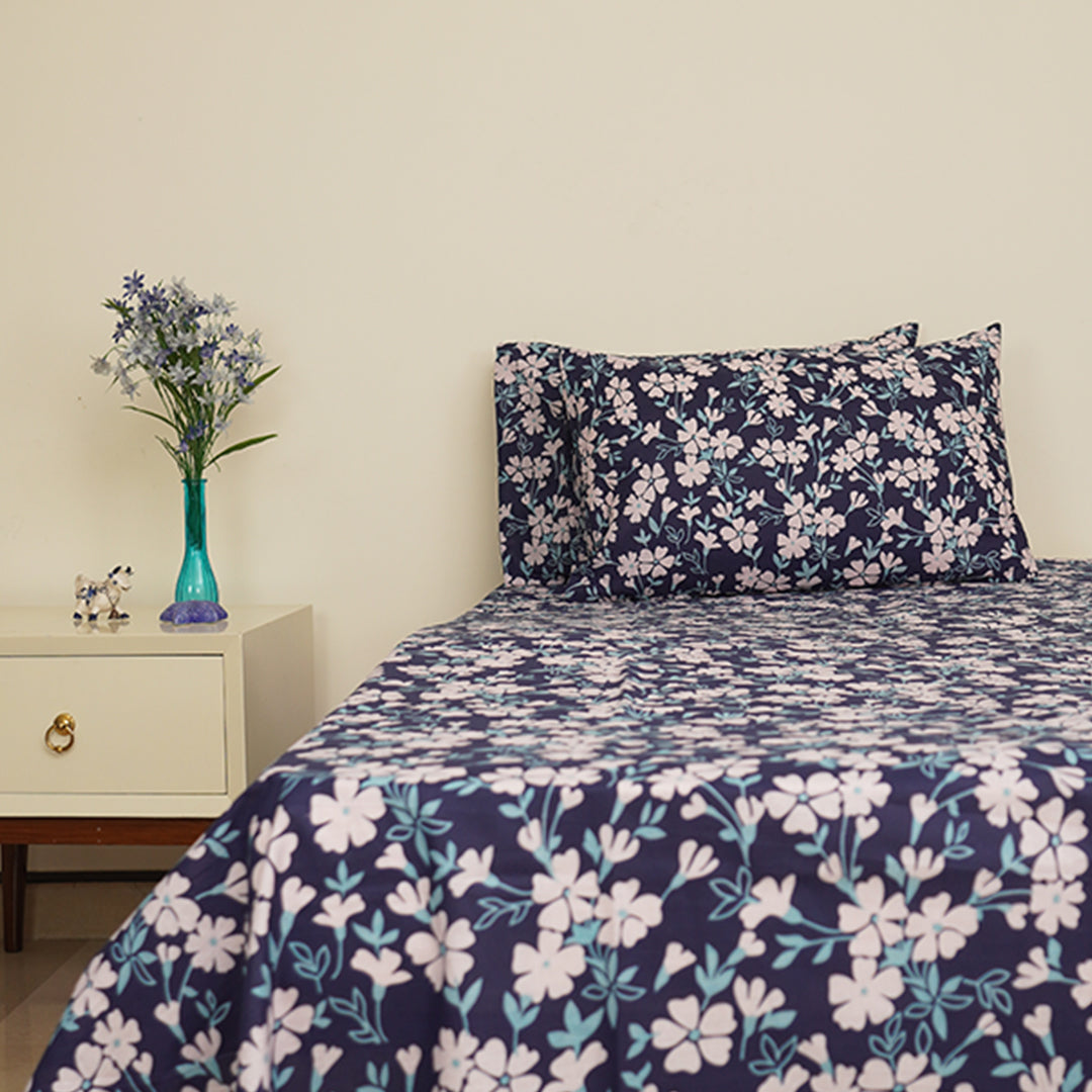 Nightfall bloom Single Bedsheet Set