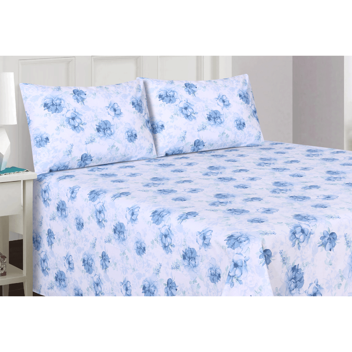 Watercolor Blossoms King Bedsheet Set