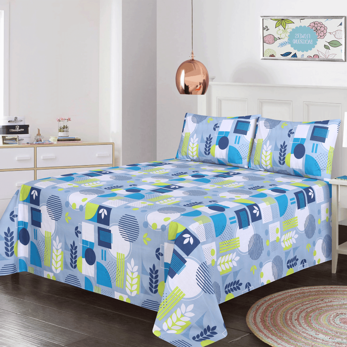 Geometric Abstract King Bedsheet Set