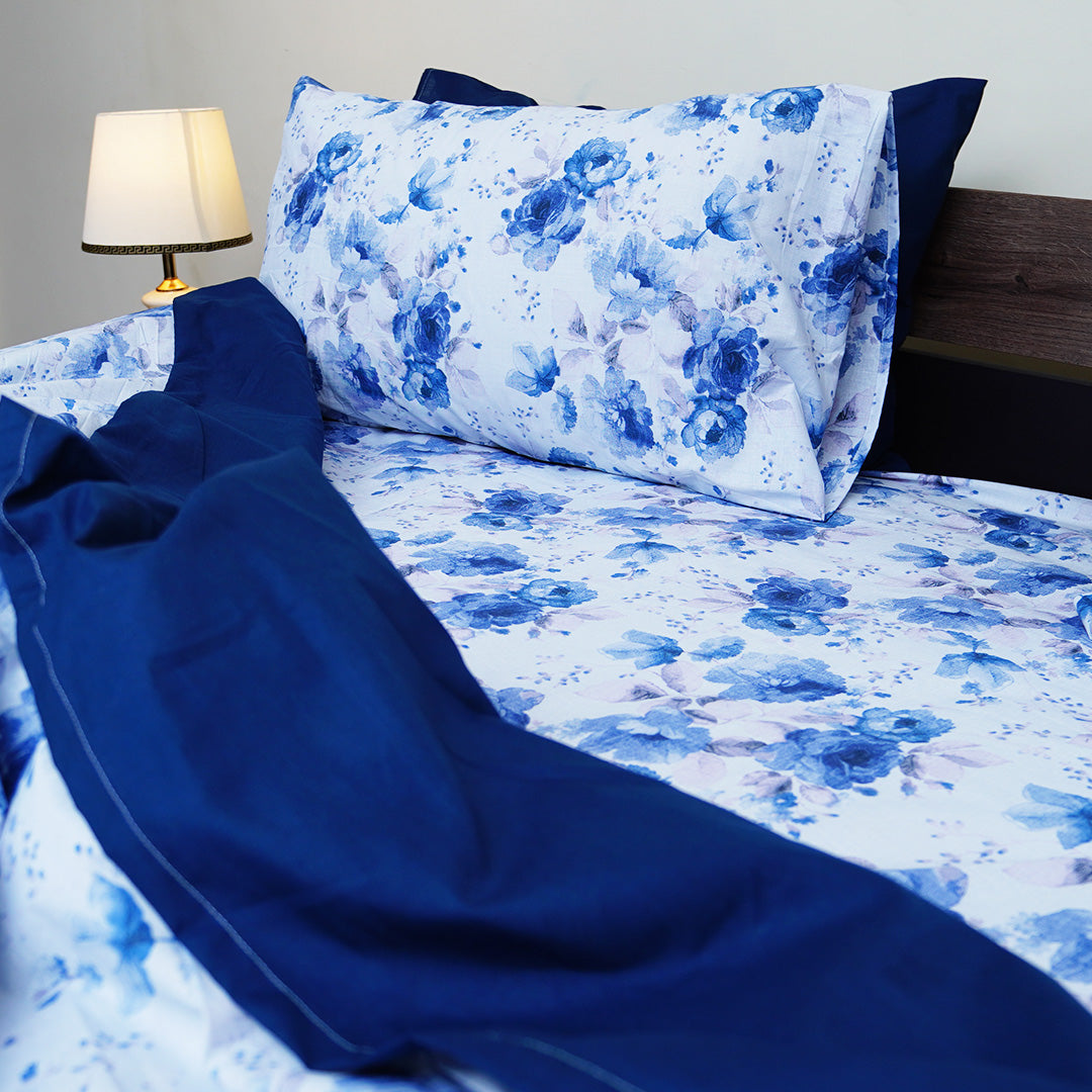 Tranquil Sky Blue Single Bedsheet Set