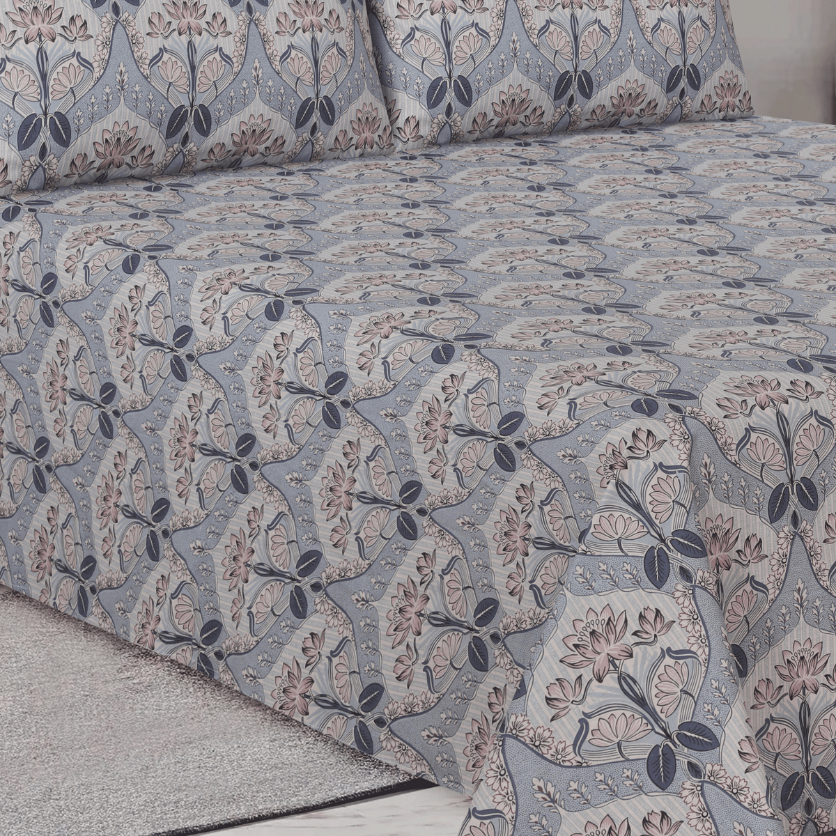 Midnight Petals King Bedsheet Set