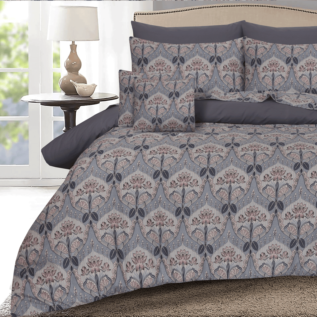 Midnight Petals King Duvet Cover & Comforter Set