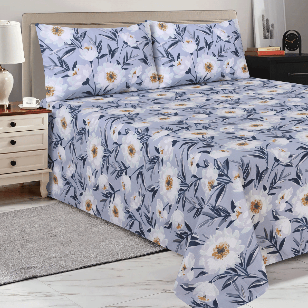 Moonlight Garden King Bedsheet Set