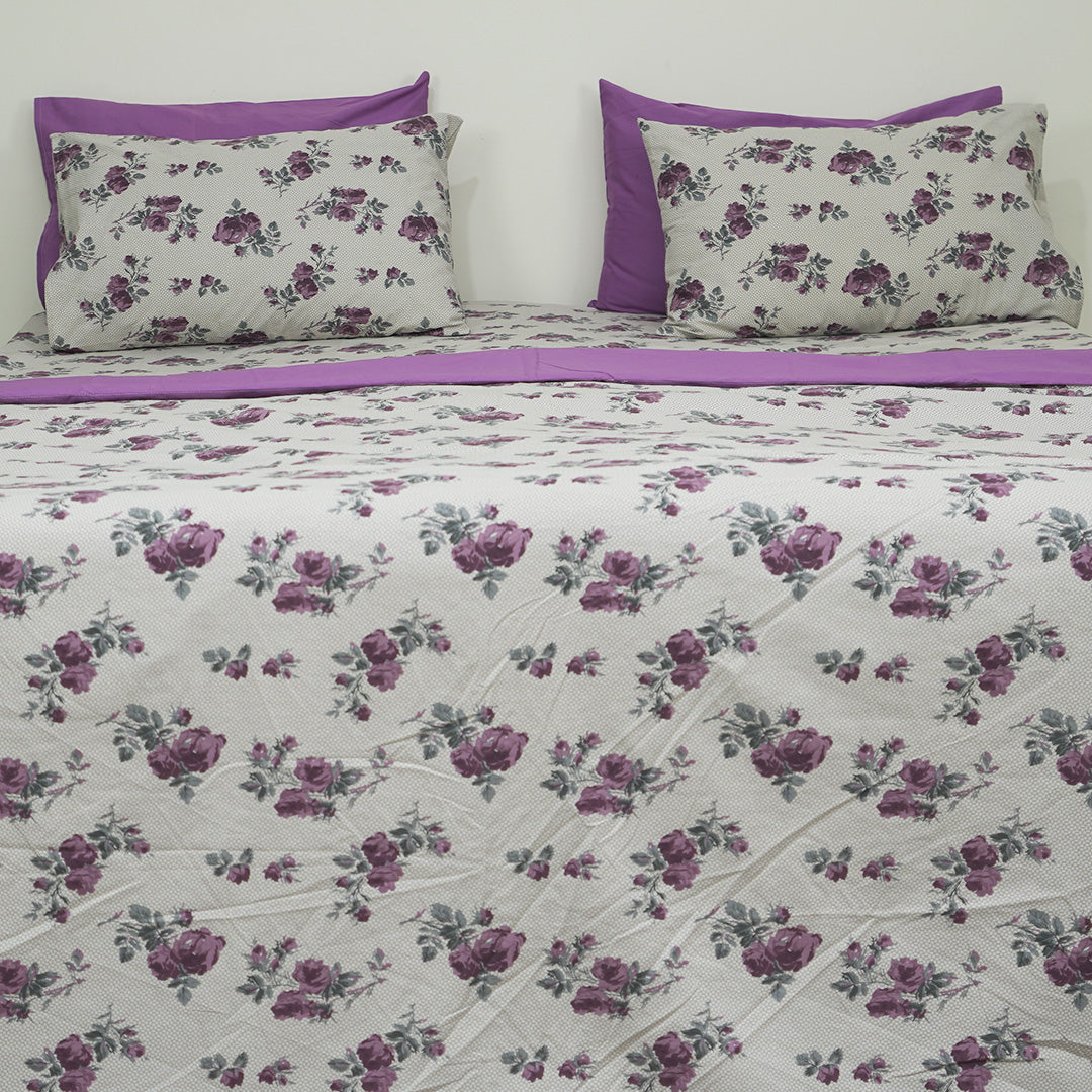 Purple Rose King Duvet Cover & Comforter Set