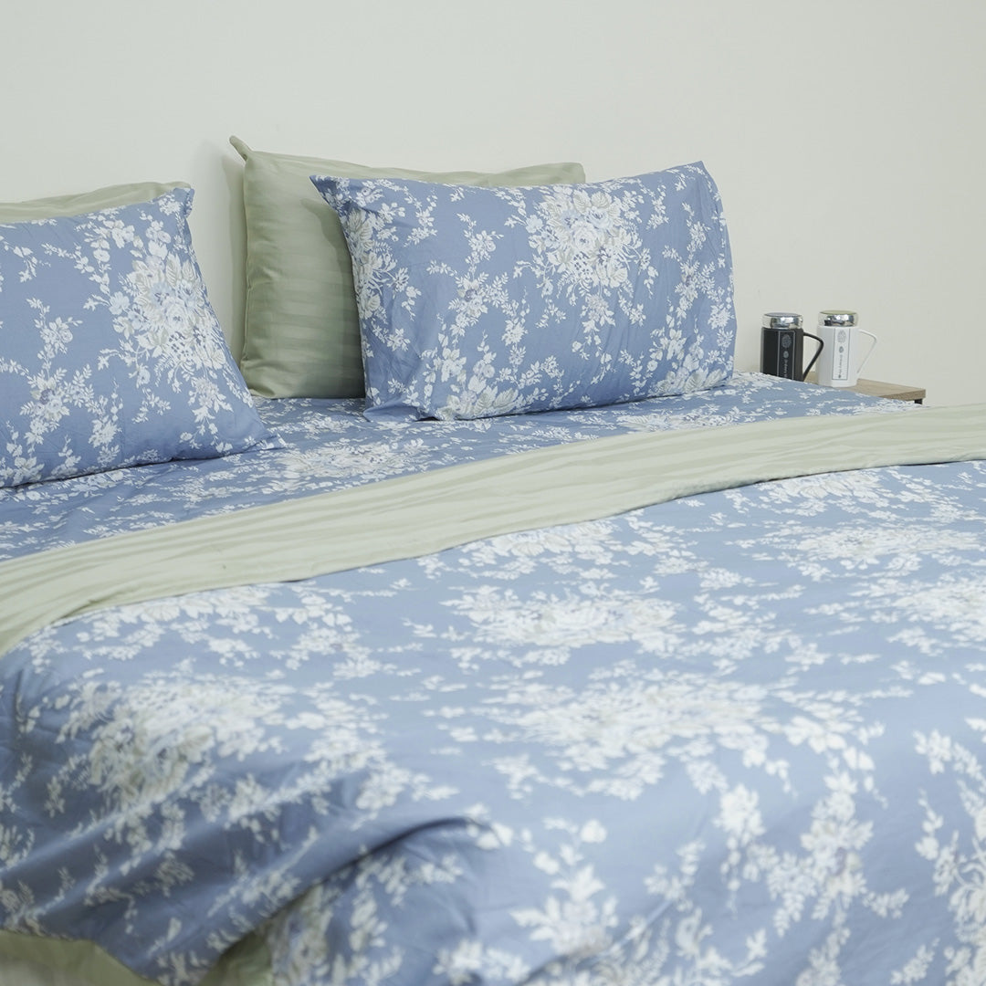 Astrantia Cotton Sateen King Duvet Cover & Comforter Set