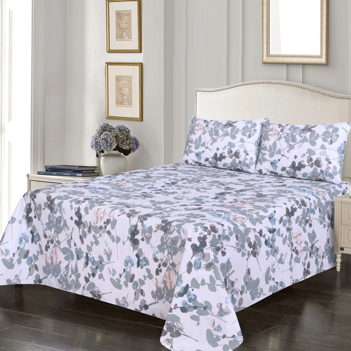 Silver Canopy King Bedsheet Set