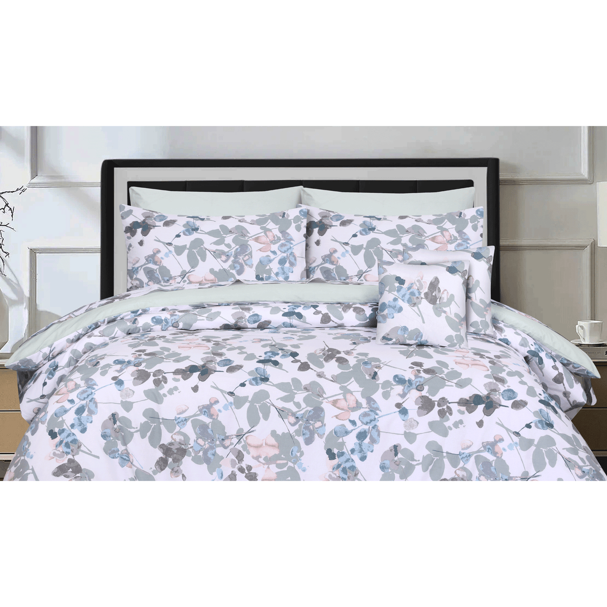 Silver Canopy King Duvet Cover & Comforter Set