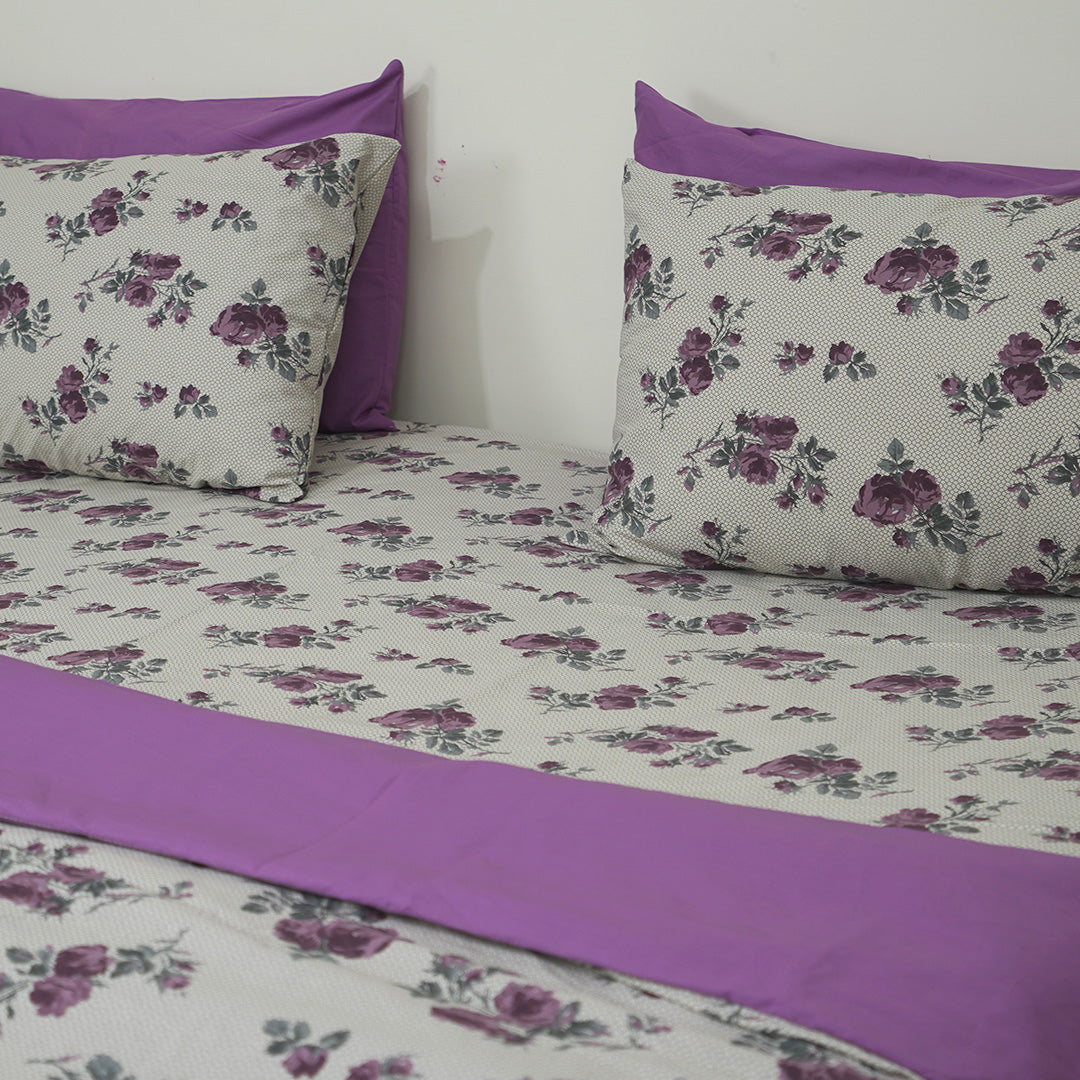 Purple Rose King Duvet Cover & Comforter Set