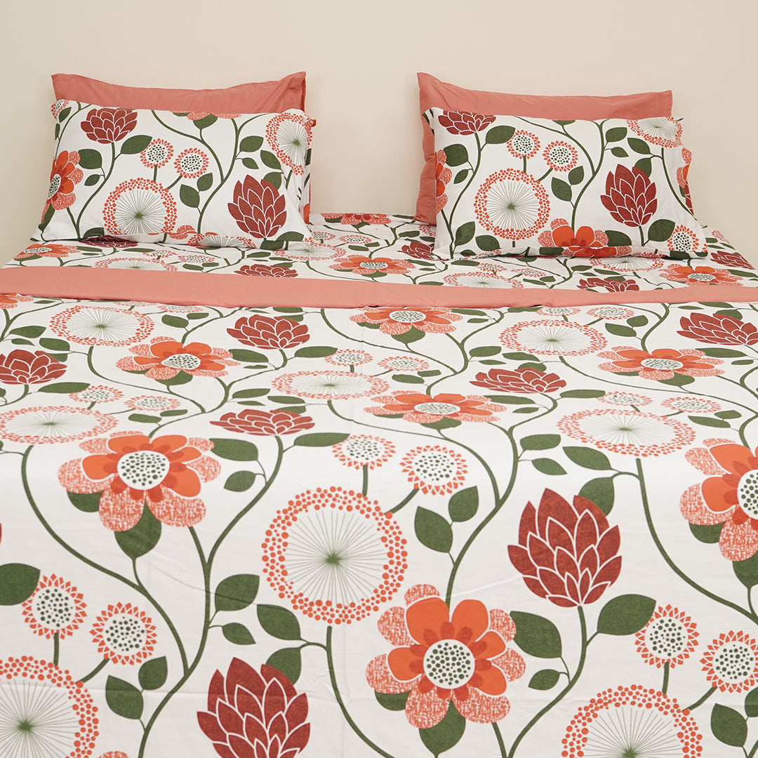 Peach Pine King Duvet Cover & Comforter Set