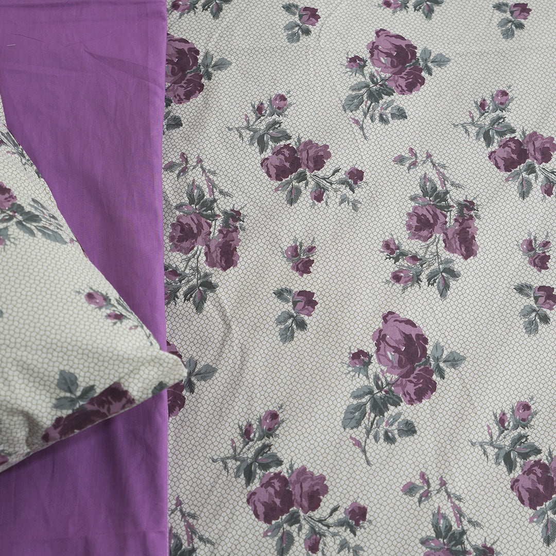 Purple Rose King Bedsheet Set