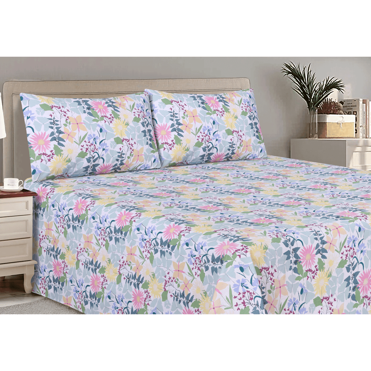 Floral Fusion King Bedsheet Set