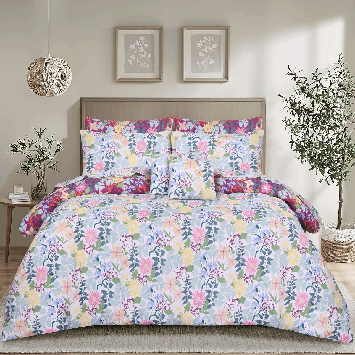 Floral Fusion King Duvet Cover & Comforter Set