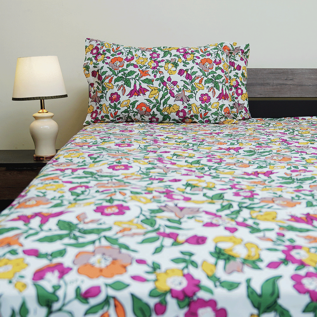 Floral Kaleidoscope Single Duvet Cover & Comforter Set