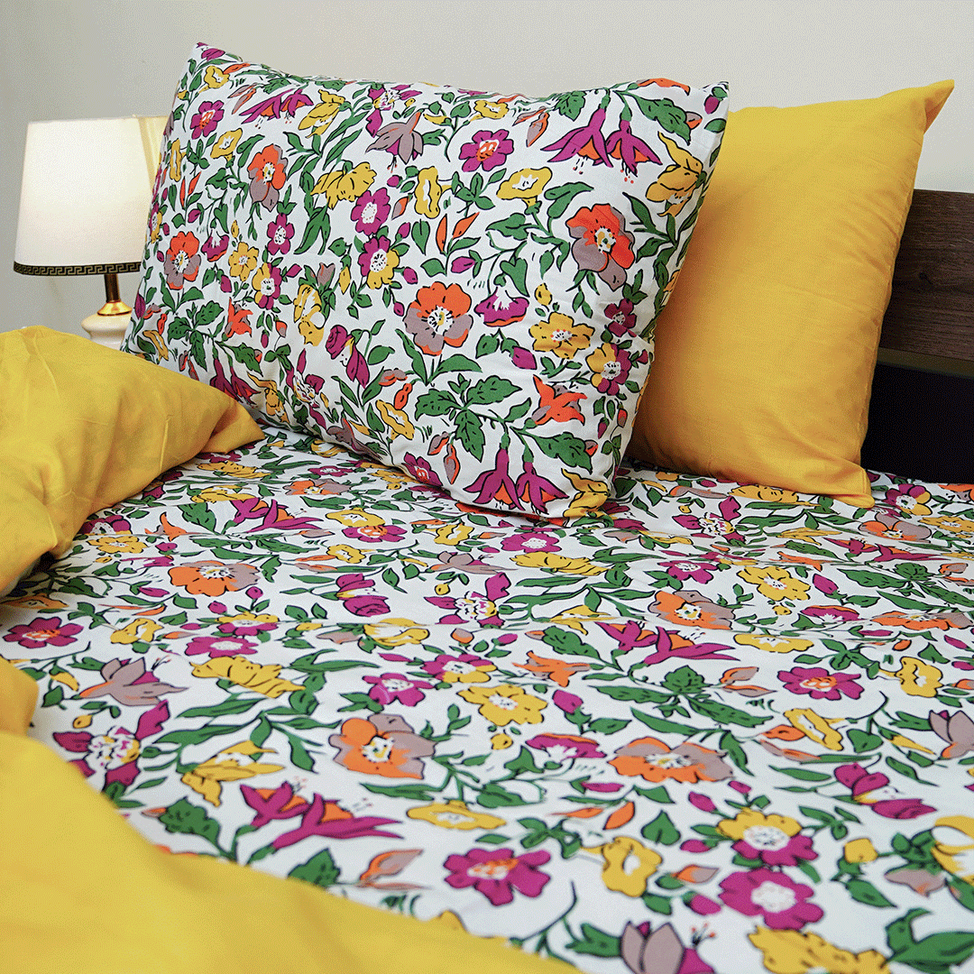 Floral Kaleidoscope Single Duvet Cover & Comforter Set