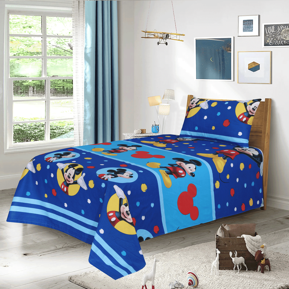 Micky Mania Kids Bedsheet Set