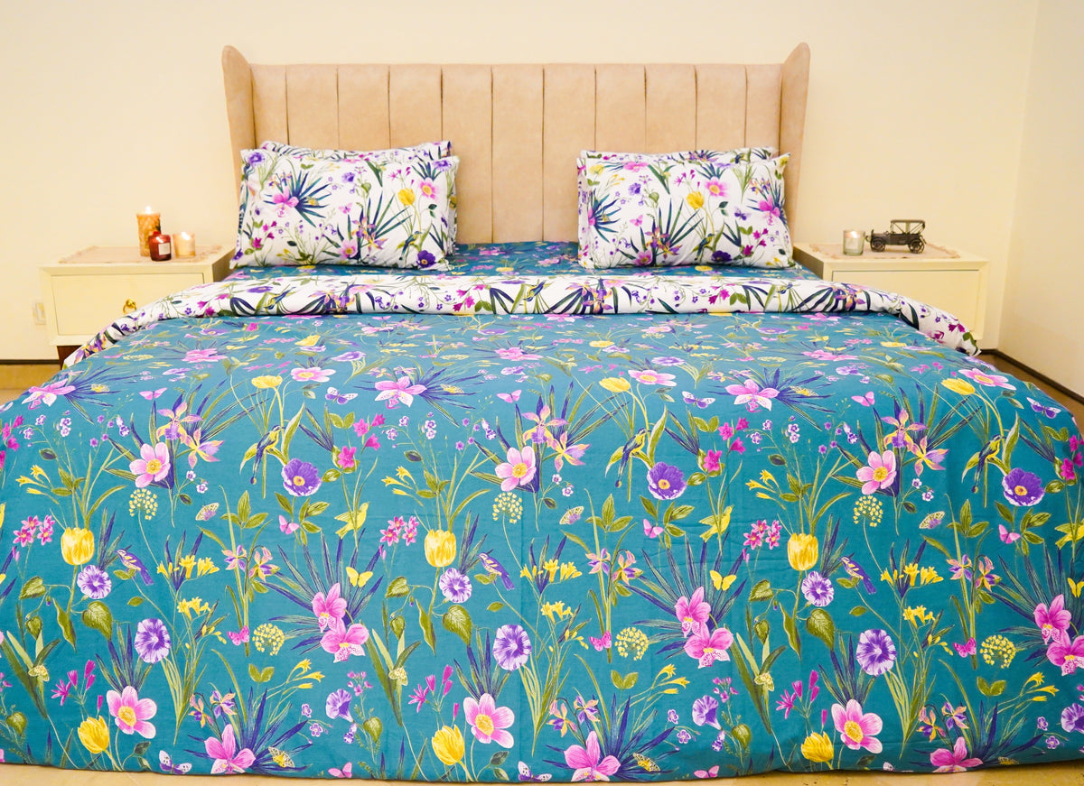 Orchid Tales Single Duvet Cover & Comforter Set
