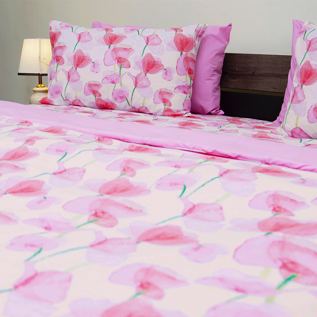 Pink Petals Single Duvet Cover & Comforter Set