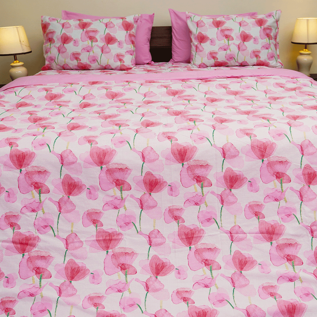 Pink Petals Single Duvet Cover & Comforter Set