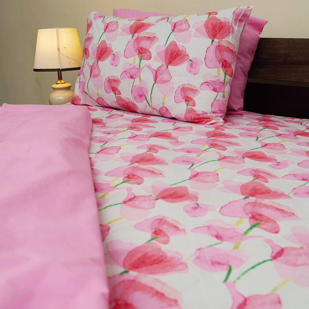 Pink Petals Single Duvet Cover & Comforter Set