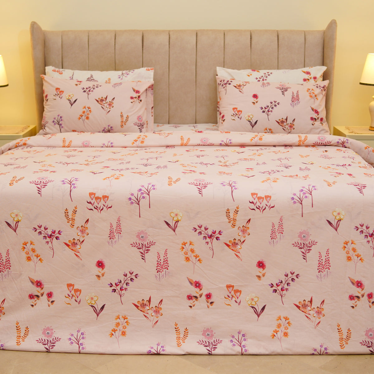 Pink Petal King Bedsheet Set