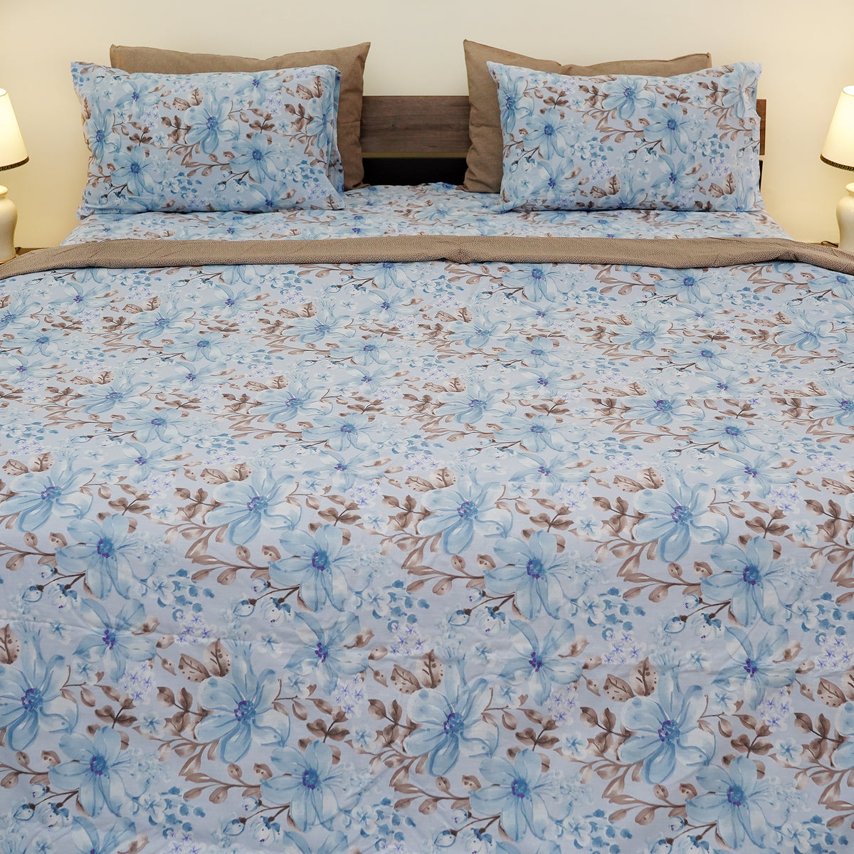 Sky Blossom King Bedsheet Set