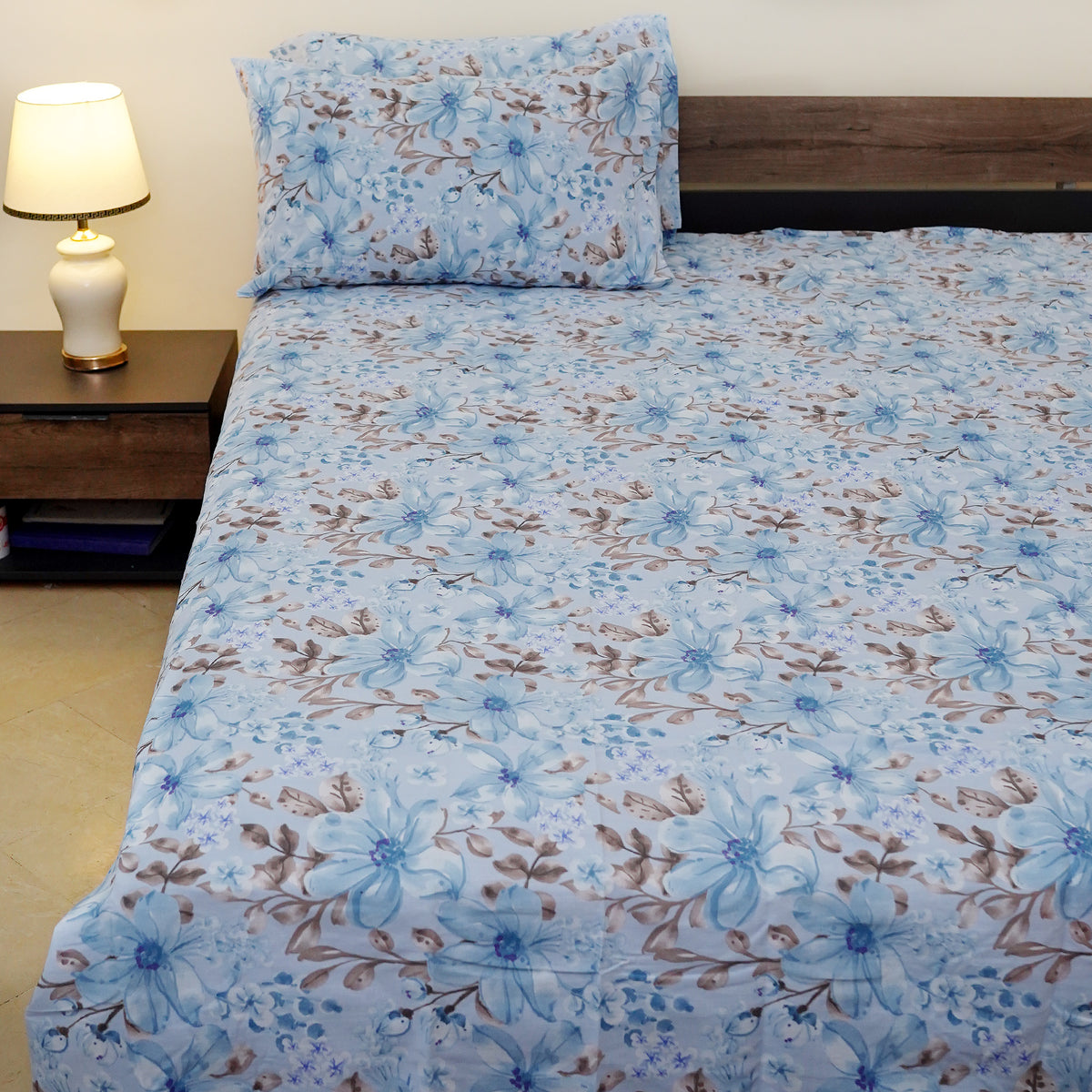 Sky Blossom King Bedsheet Set