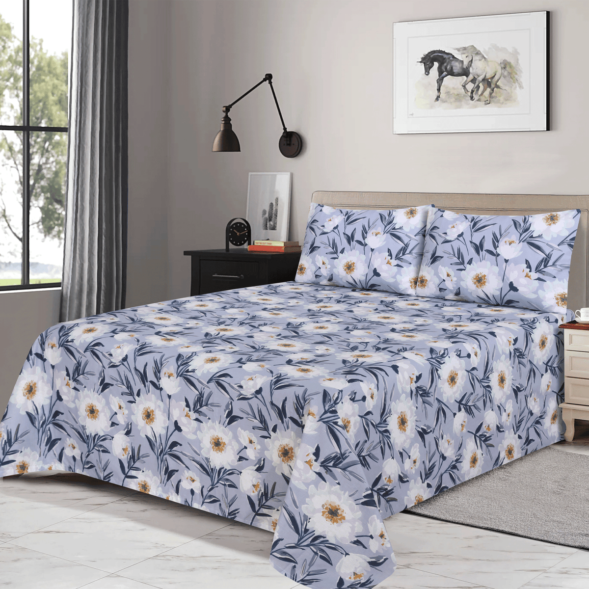 Moonlight Garden Single Bedsheet Set