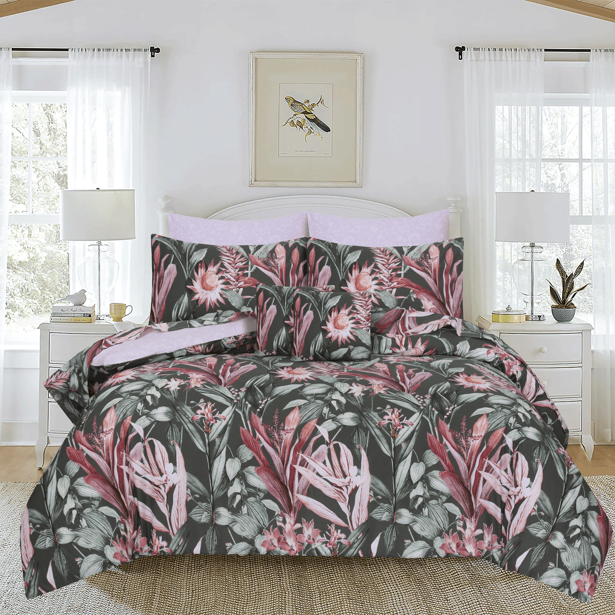 Enchanted Noir Cotton Percale King Duvet Cover & Comforter Set