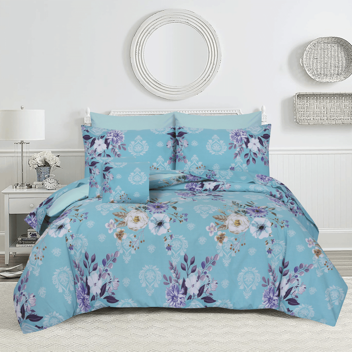 Floral Twilight King Duvet Cover & Comforter Set