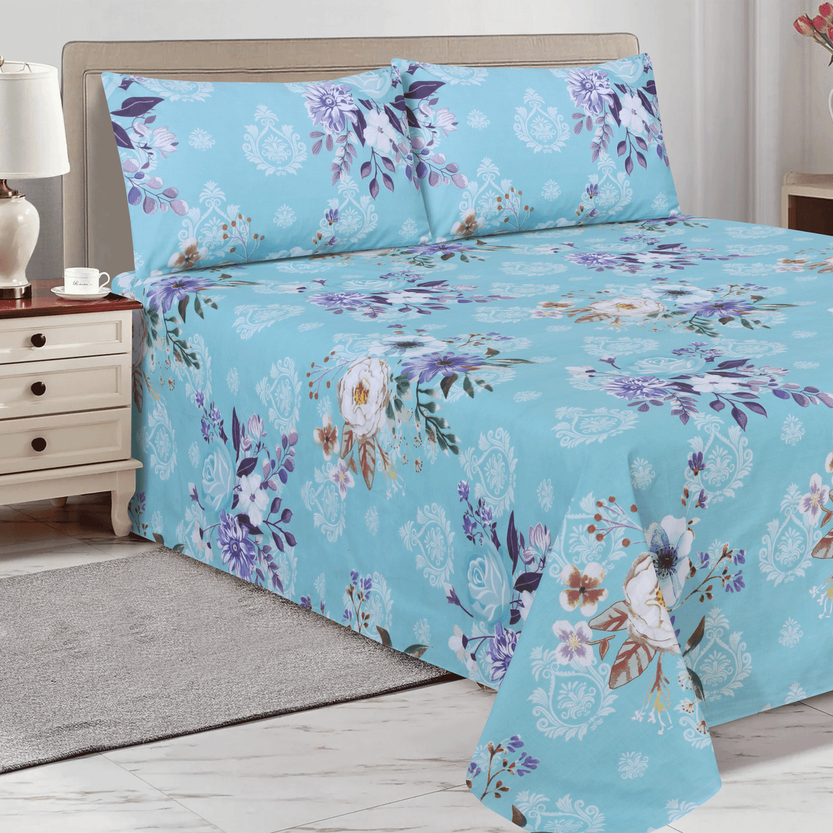 Floral Twilight King Bedsheet Set