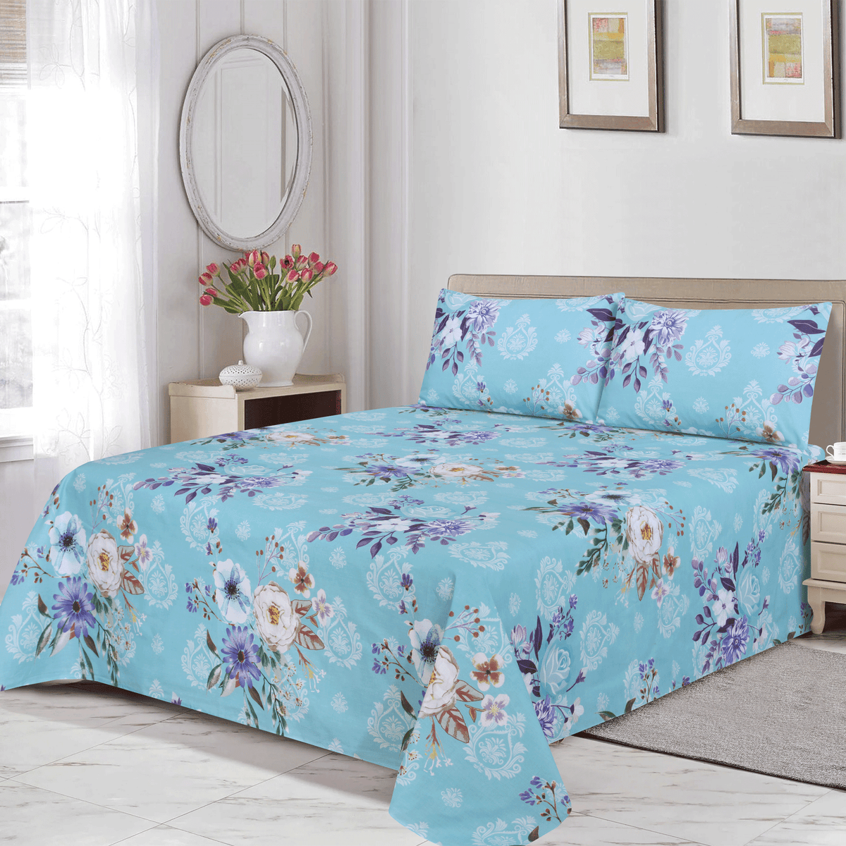 Floral Twilight King Bedsheet Set